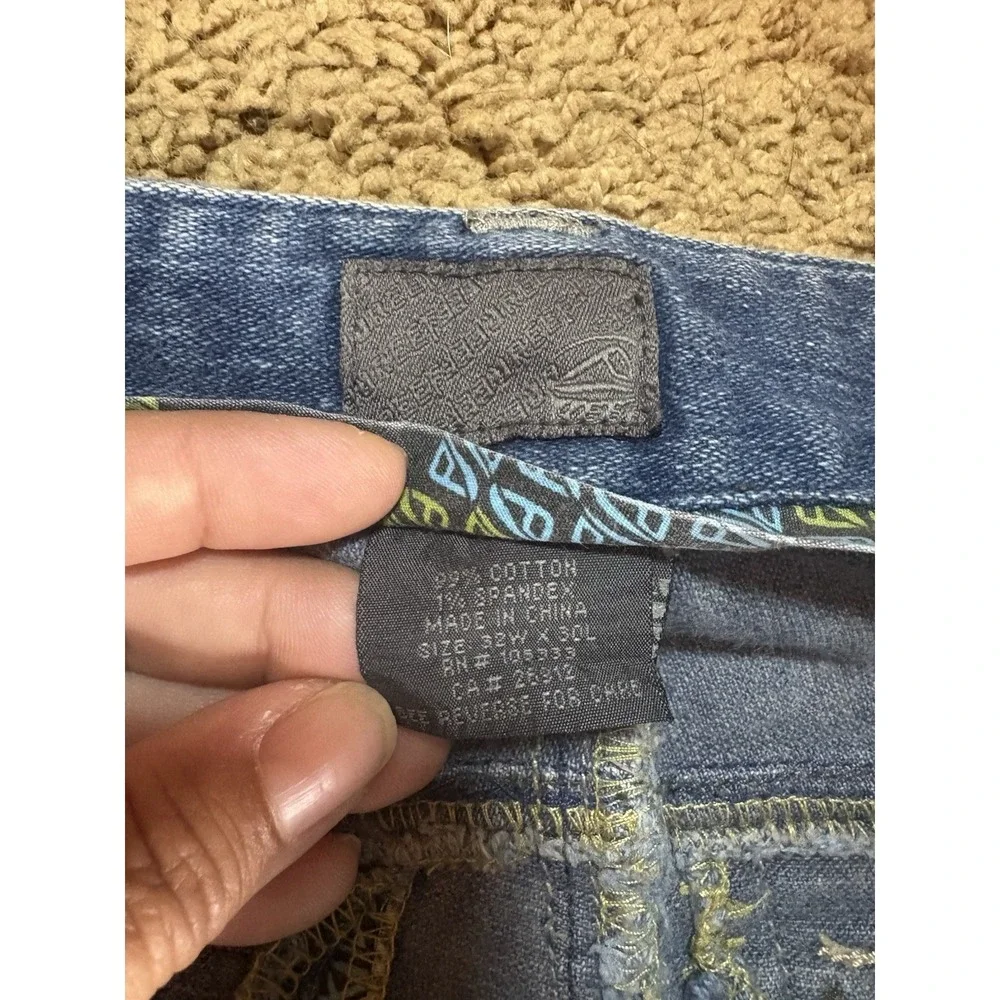 Reef Jean Mens 32x29 N5 Straight Leg Relaxed Fit Distressed Low Rise Surf Grunge